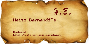Heitz Barnabás névjegykártya